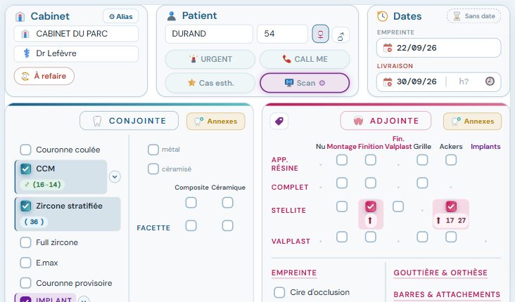 La fiche d'un cas au laboratoire